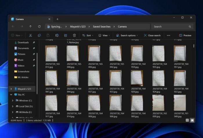 Windows 11中的文件資源管理器中的Android照片